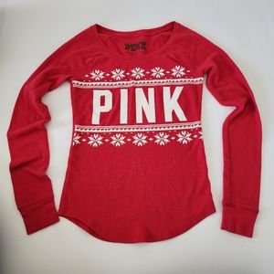 Pink Victoria's Secret thermal long sleeve top